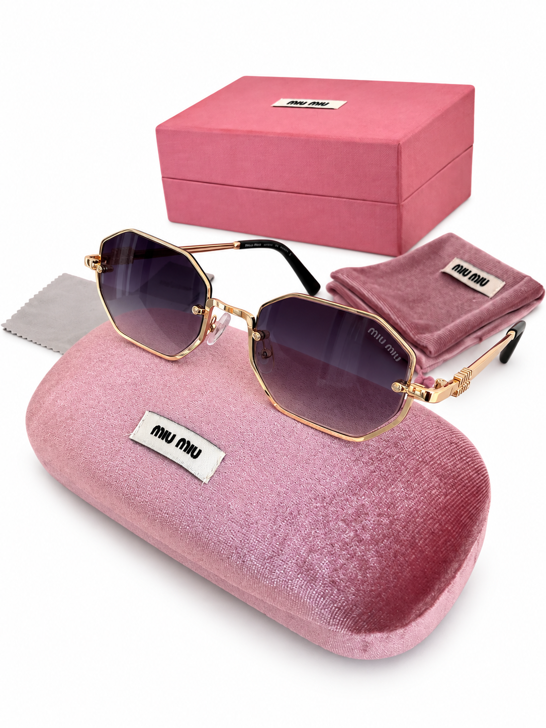 Miu Miu Octagonal Gold